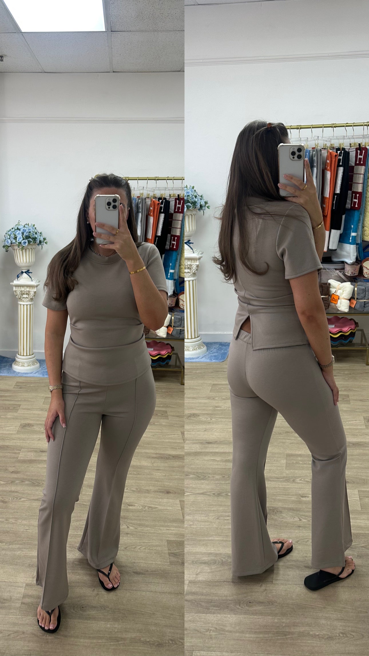 Lily Short Sleeve Flared Leg Lounge Set