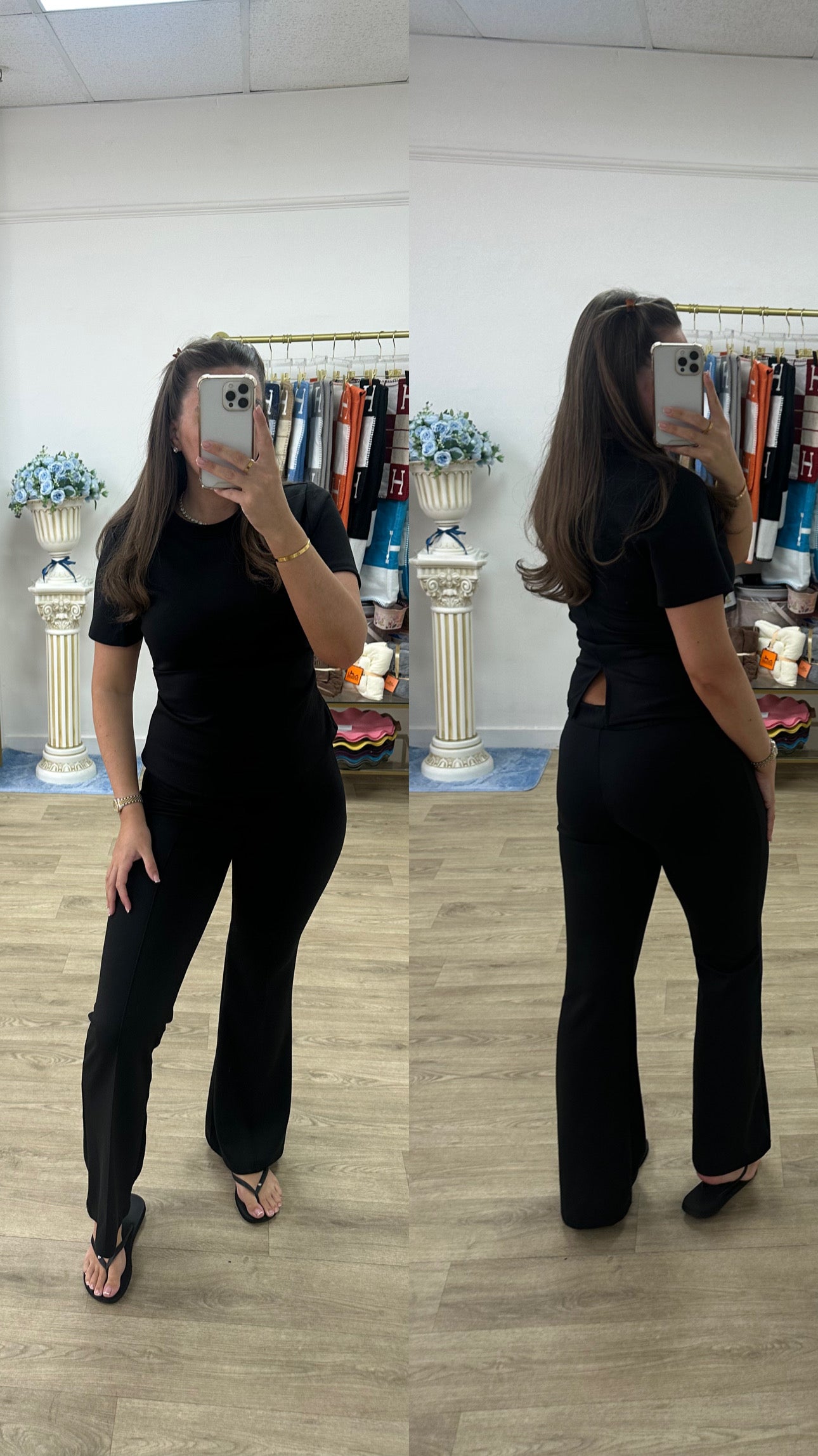 Lily Short Sleeve Flared Leg Lounge Set